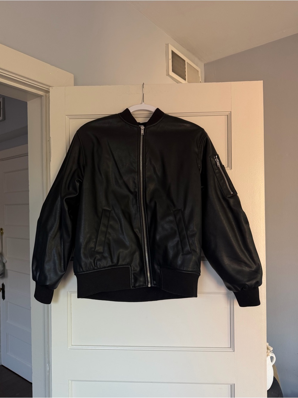 H&M Divided Faux Leather Bomber Jacket